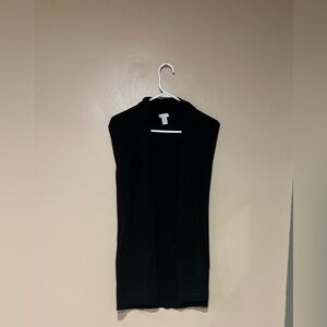 Chico's Sleeveless Open Front Cardigan Sweater Vest With Pockets Black Size 0